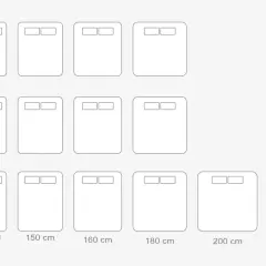 Diagrama de camas con diferentes medidas, mostrando opciones para una medida cama matrimonio ideal.