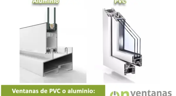 Comparativa de tipos de cerramientos: ventana de aluminio vs. ventana de PVC.