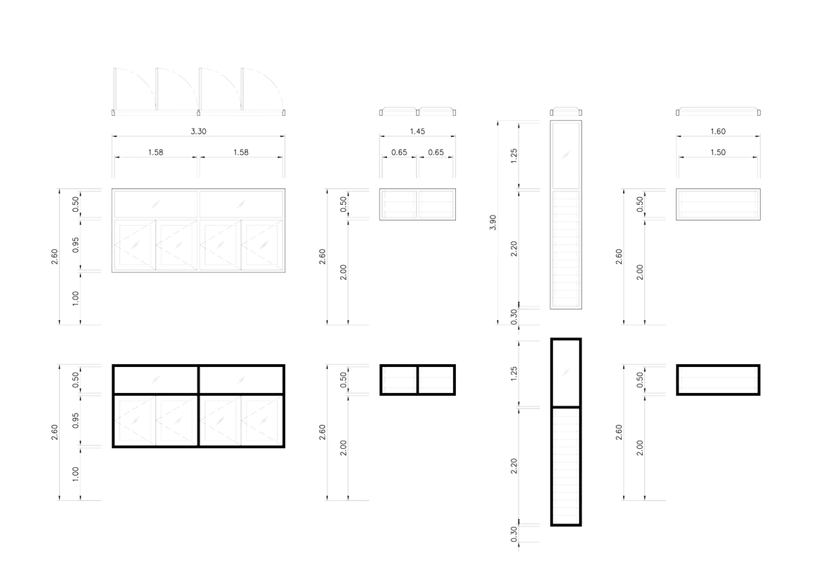 Planos arquitectónicos detallan cómo medir una ventana, mostrando dimensiones y vistas de diferentes tipos de aberturas.